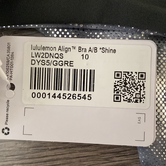 NWT ~ lululemon Align Bra A/B *Shine - Picture 14 of 14